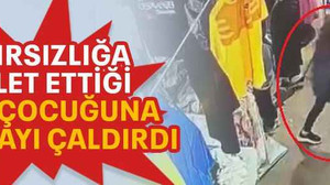 Hırsızlığa alet ettiği kız çocuğuna çantayı çaldırdı